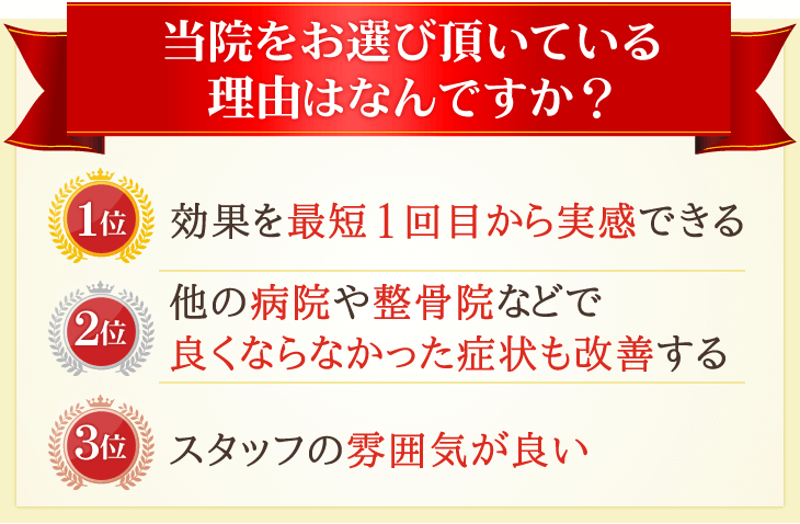 当院をお選びいただいている理由はなんですか?
