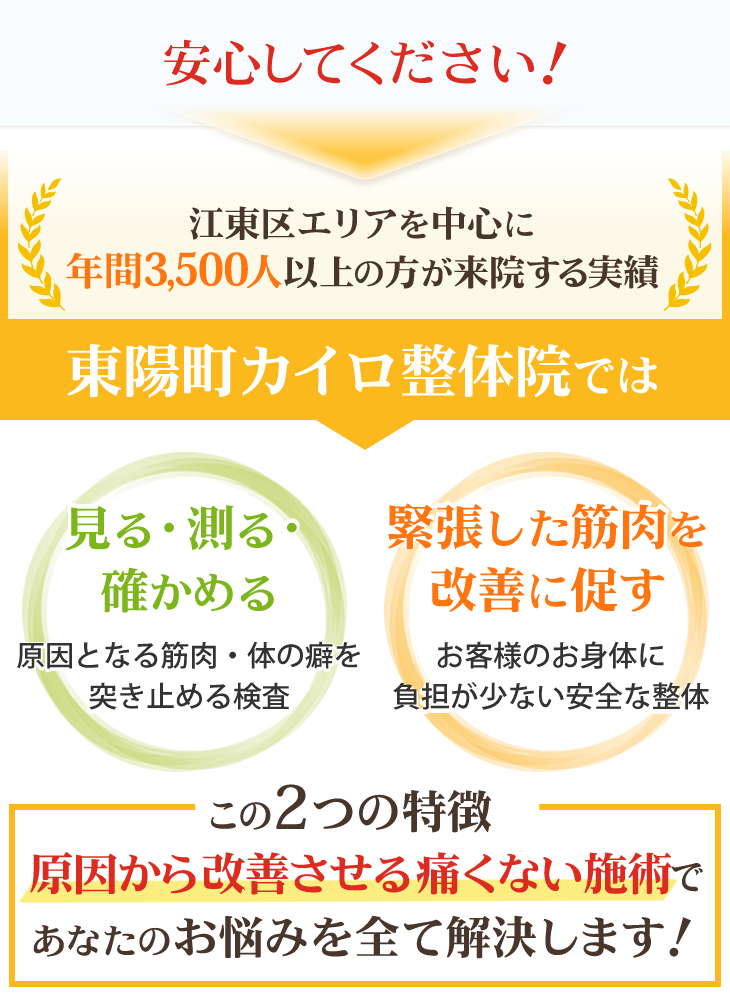 江東区エリアを中心に年間3,500人以上の方が来院する実績!